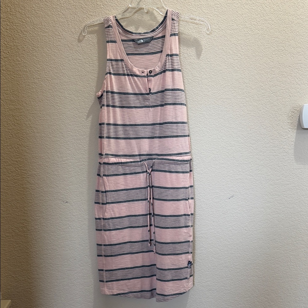 The North Face Pink And Gray Striped Dress Small